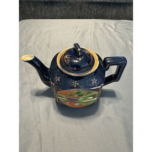 Vintage cobalt blue‎ Japanese teapot